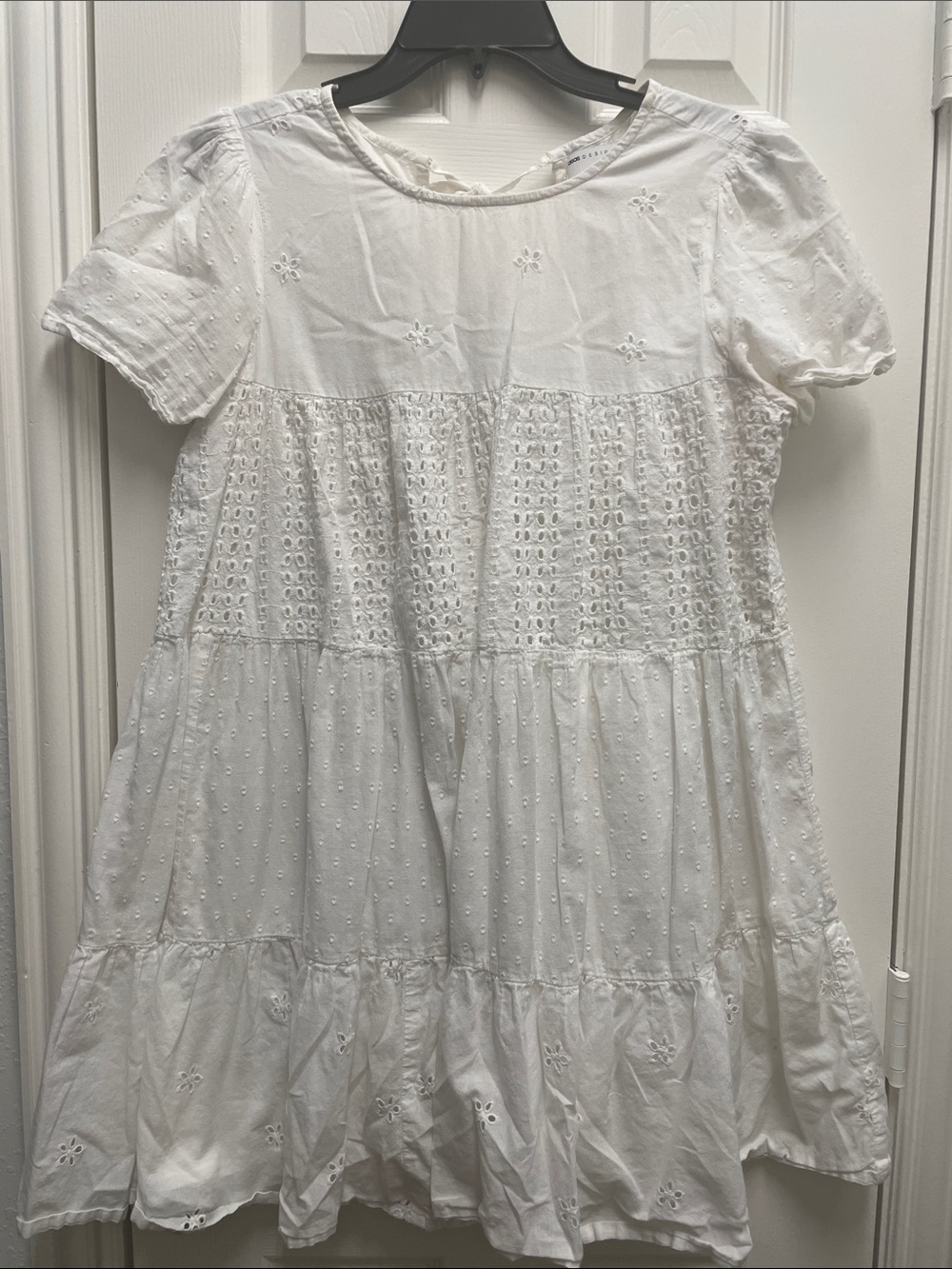 ASOS White Embroidered Eyelet Mini Dress